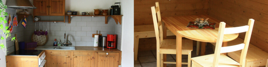 Küche mit Sitzecke und Ausstattung