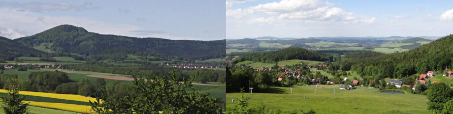 Blick von und auf die Lausche im Zittauer Gebirge